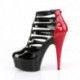 Escarpin bicolore noir et rouge sexy à plateforme et haut talon | Chaussure Pole dance