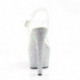 Sandale pole exotic transparente à plateforme strass et talon 18 cm Pleaser