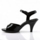 Sandale talon 7 cm noire vernis grande taille du 35 au 46