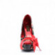 Chaussure pin up noire avec impression cœur rouge et nœud papillon