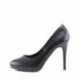 Escarpin petite plateforme noir à talon de 10 cm