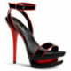 Sandale plateforme haut talon sexy 15 cm rouge et noire