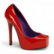 Escarpin bout carré rouge a plateforme et talon de 14 cm grande taille du 36 au 44