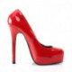Escarpin fetish bout carré rouge a plateforme et talon de 14 cm grande taille du 36 au 44