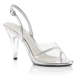 Sandale transparente et strass talon plexi 10 cm