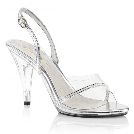 Sandale transparente et strass talon plexi 10 cm