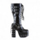 Chaussure gothique noire à lacets, boucles et rivets métal DemoniaCult femme