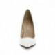 Escarpin talon aiguille 10 cm blanc vernis petite et grande taille