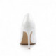 Escarpin haut talon fin 10 cm blanc vernis