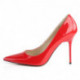 Escarpin haut talon 10 cm rouge vernis