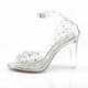 Escarpin transparent talon 12 cm avec strass