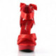 Sandale plateforme en satin rouge à talon haut - petite et grande taille