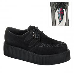 Creepers daim noir à lacets by DemoniaCult
