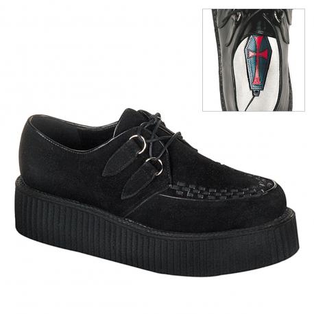 Creepers daim noir à lacets by DemoniaCult
