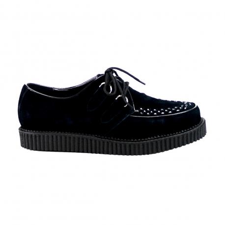 Creepers noir homme / unisexe en daim / cuir véritable de la petite taille 37 au 45