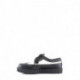 Creepers cuir bicolore noir et blanc bout golf long-wing DemoniaCult unisexe