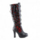 Chaussure gothique noire et rouge pour femme à dentelle et lacet corset