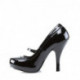 Chaussure pin up escarpin Mary jane noir vernis haut talon