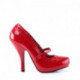 Chaussure pin up rouge à talon et plateforme vintage