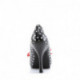 Escarpin pin up noir à pois blanc et ruban rouge plateforme invisible
