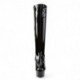 Botte plateforme noire vernis à haut talon aiguille sexy pour femme