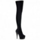 Cuissardes chaussettes plateforme en velours noir