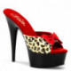 Chaussure de pole dance léopard à noeud rouge et plateforme noire