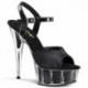 Chaussure pole exotic noire à paillettes avec talon 15 cm Pleaser DEL609-5G/B/M