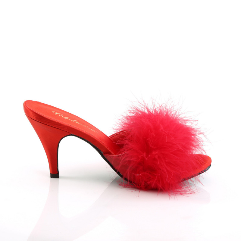 Mule pompon plume on sale