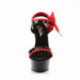 Sandale plateforme rouge et noire à noeud satin petite et grande pointure du 34 3/4 au 44