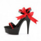 Chaussure Pole dance noire et rouge à noeud satin petite et grande taille - C le pied