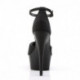 Sandale plateforme satin noir avec talon aiguille etc bride cheville