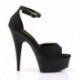 Sandale plateforme pleaser en satin noir à talon haut