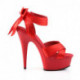 Sandale plateforme satin rouge à talon aiguille 15 cm petite et grande taille