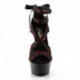 Sandale fetish en dentelle rouge talon de 15 cm grande taille du 34,5 au 44