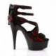 Sandale plateforme sexy en dentelle rouge talon de 15 cm