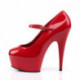 Escarpin plateforme rouge vernis talon 15 cm petite et grande taille