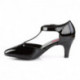 Escarpin salomé noir vernis à bride et talon de 7 cm