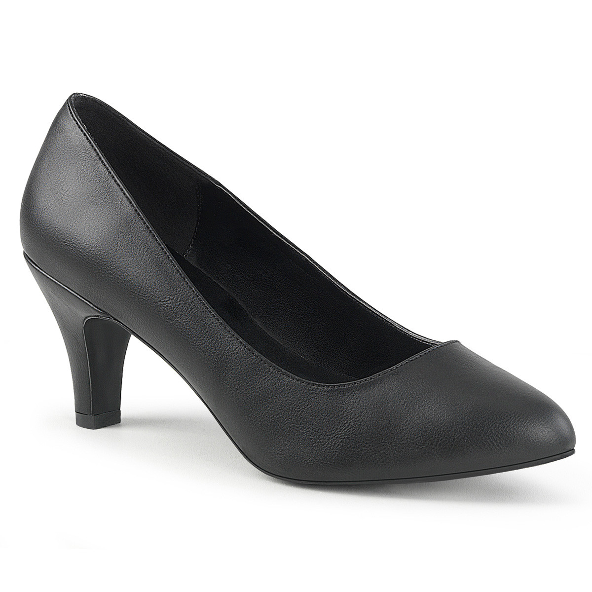 Escarpin noir mat a petit talon grande taille du 39 au 46