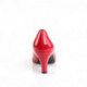 Escarpin rouge vernis petit talon 7 cm grande taille