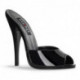 Mules talon aiguille sexy noires vernis petite et grande pointure