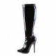 Bottes stretch hautes noires vernis femme à haut talon 15 cm