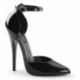 Escarpin d'Orsey ouvert noir talon 15 cm à bride cheville et bout pointu petite et grande taille