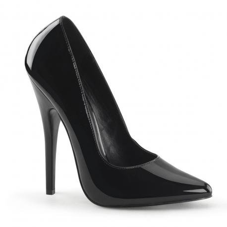 Escarpin noir verni talon aiguille 15 cm - Du 35 au 46 | Domina Fetish