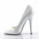 Escarpin blanc talon haut bout pointu petite et grande taille