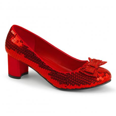 Escarpin sequins rouges à petit talon 5 cm