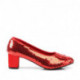 Escarpin à sequins rouges à petit talon 5 cm