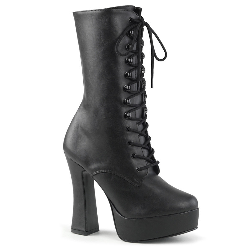 Chaussure gothique femme noire mat plateforme et haut talon