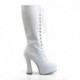 Bottes plateforme blanches vernies femme à lacets