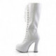 Bottes plateforme blanches à lacets et haut talon bobine